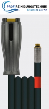 Schlauch mit einer Drahteinlage und glatter Decke / Mit Düse / HV : AG "mit O-Ring" / M22 : 1/8"